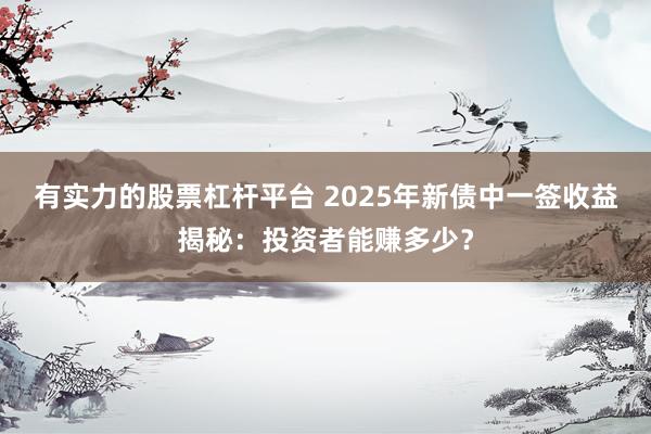 有实力的股票杠杆平台 2025年新债中一签收益揭秘：投资者能赚多少？
